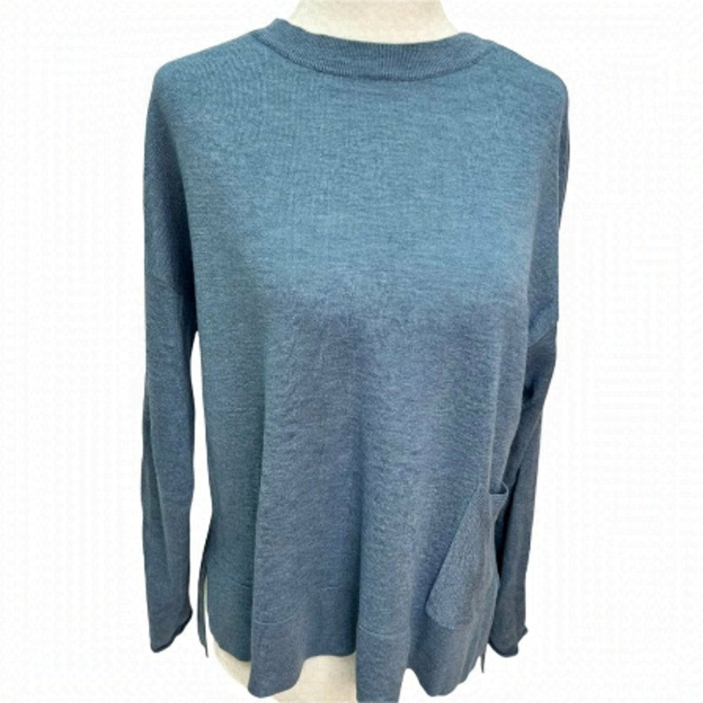 Eileen Fisher Blue Crew Neck Sweater